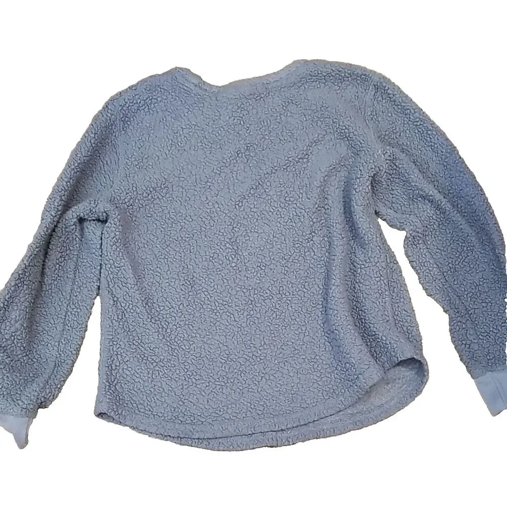 Disney Girls Mickey Minnie Mouse Sleigh All Day Gray Sherpa Holiday Sweater 14